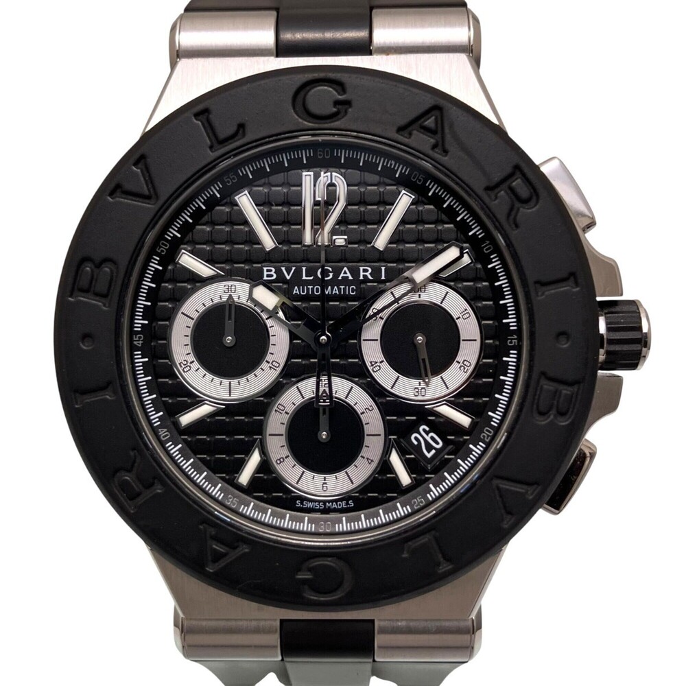 Bulgari BVLGARI Diagono watch, total weight 128.6g, stainless steel, rubber s...